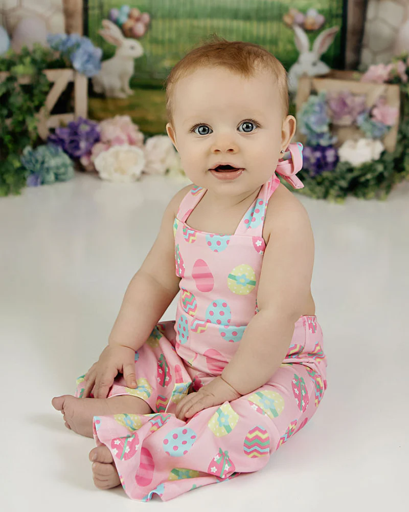 Andi Pleated Bell Bottom Jumpsuit - Egg Hunt