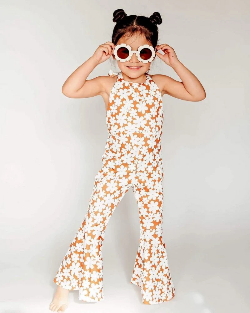 Andi Pleated Bell Bottom Jumpsuit - Flower Child - Image 10