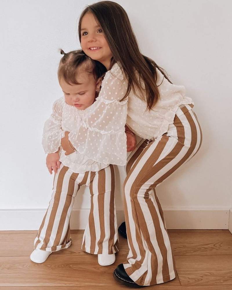 Blakely Boho Bell Bottoms - Tan Stripes - Image 7