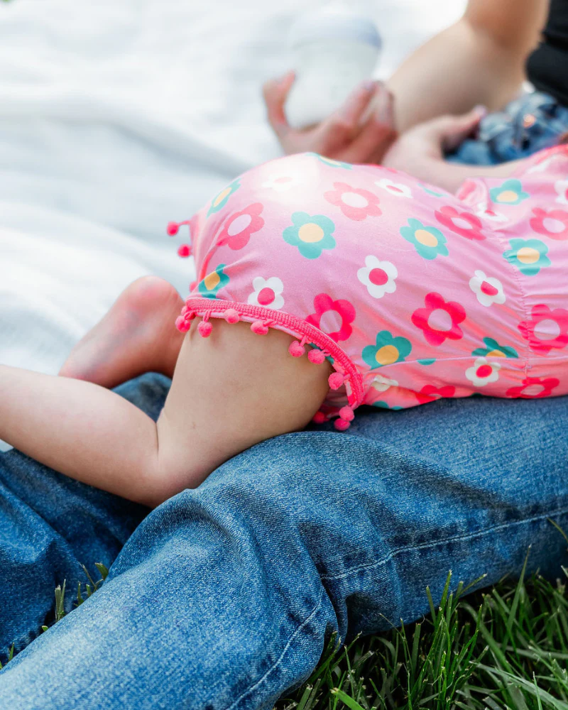 Dillon Pom Pom Romper - Bubblegum Blossom - Image 3