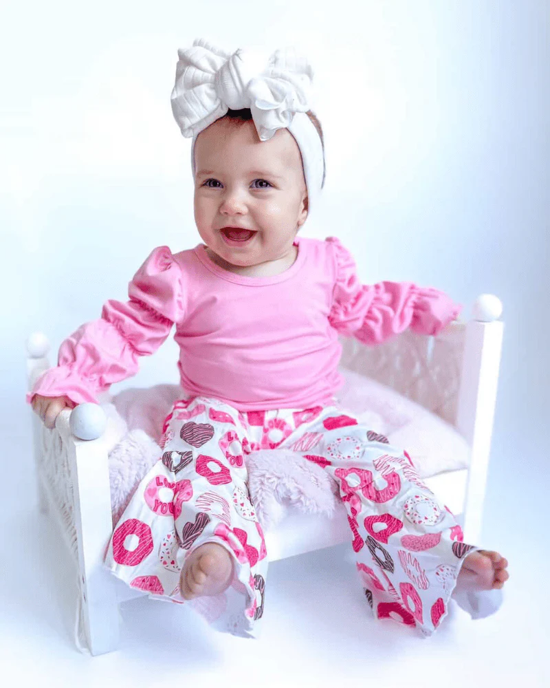 Elle Bubble Sleeve Top - Pink - Image 2