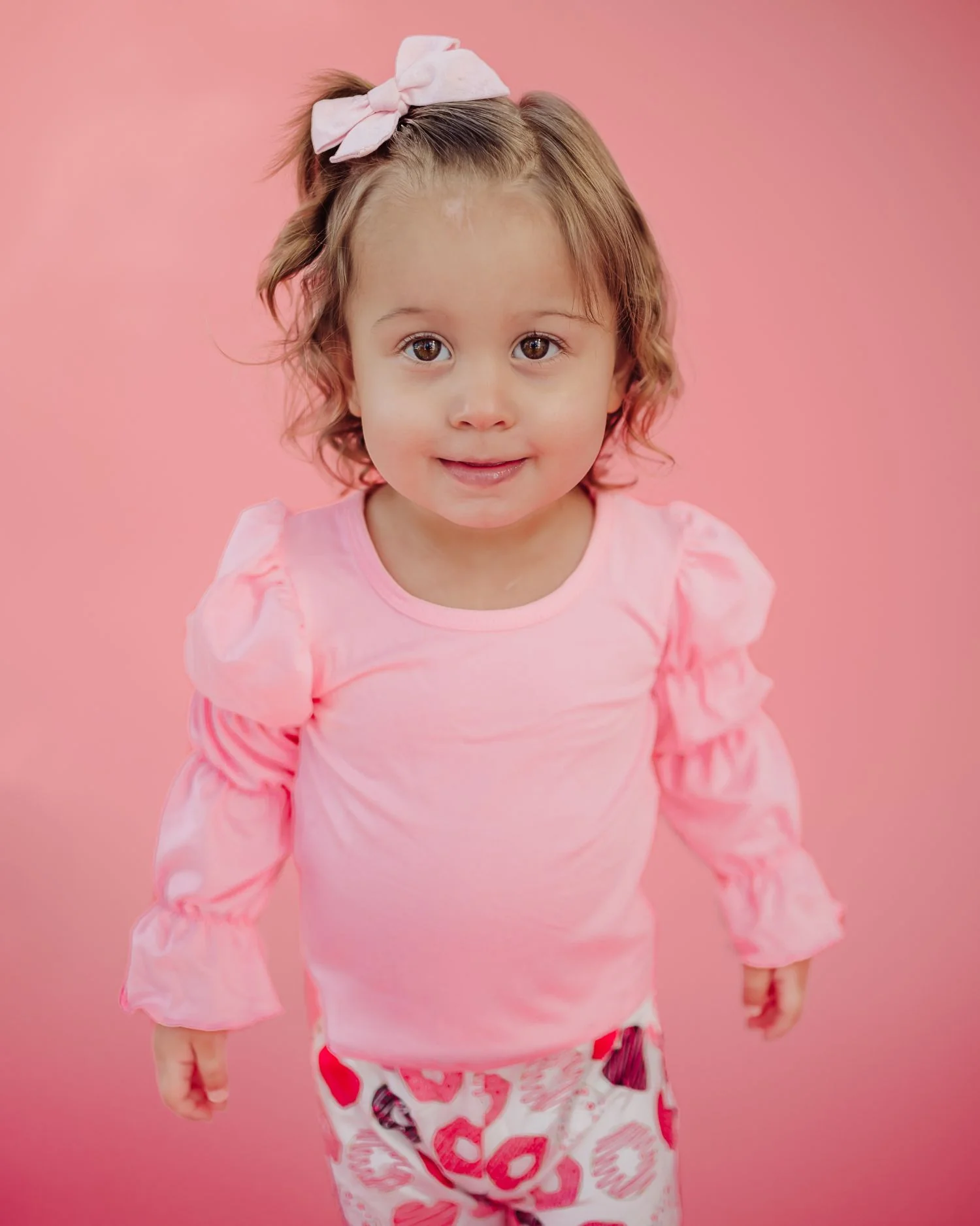 Elle Bubble Sleeve Top - Pink - Image 3