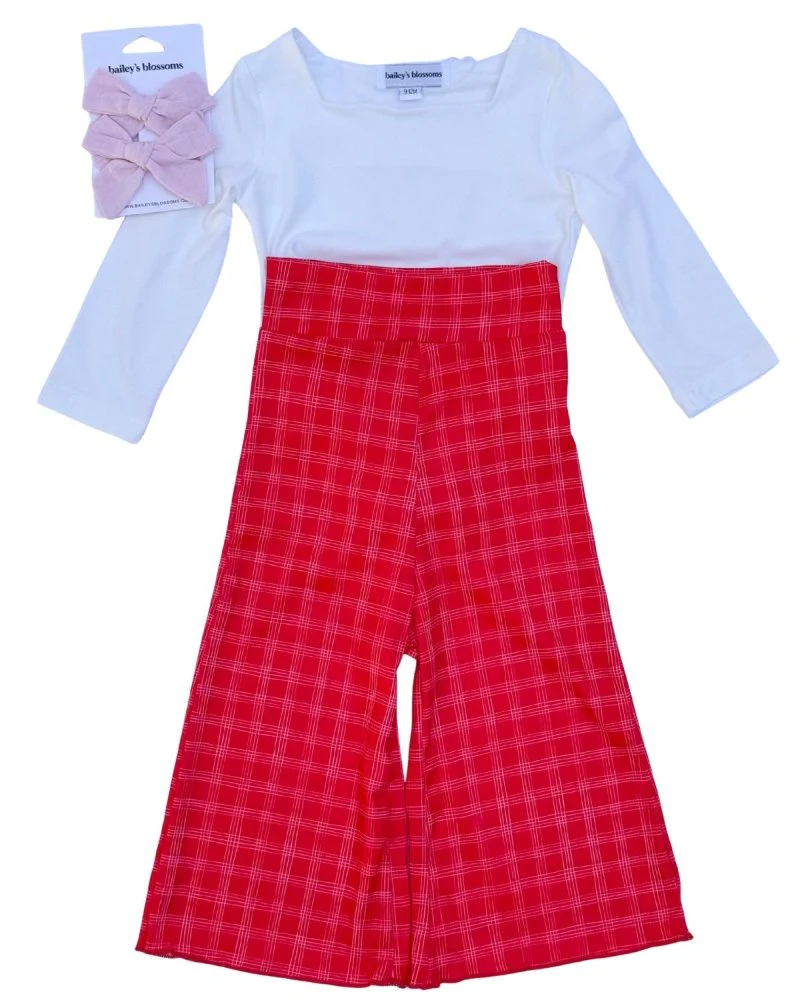 Elodie Wide-Leg High Waist Pants – Cherry Red - Image 5