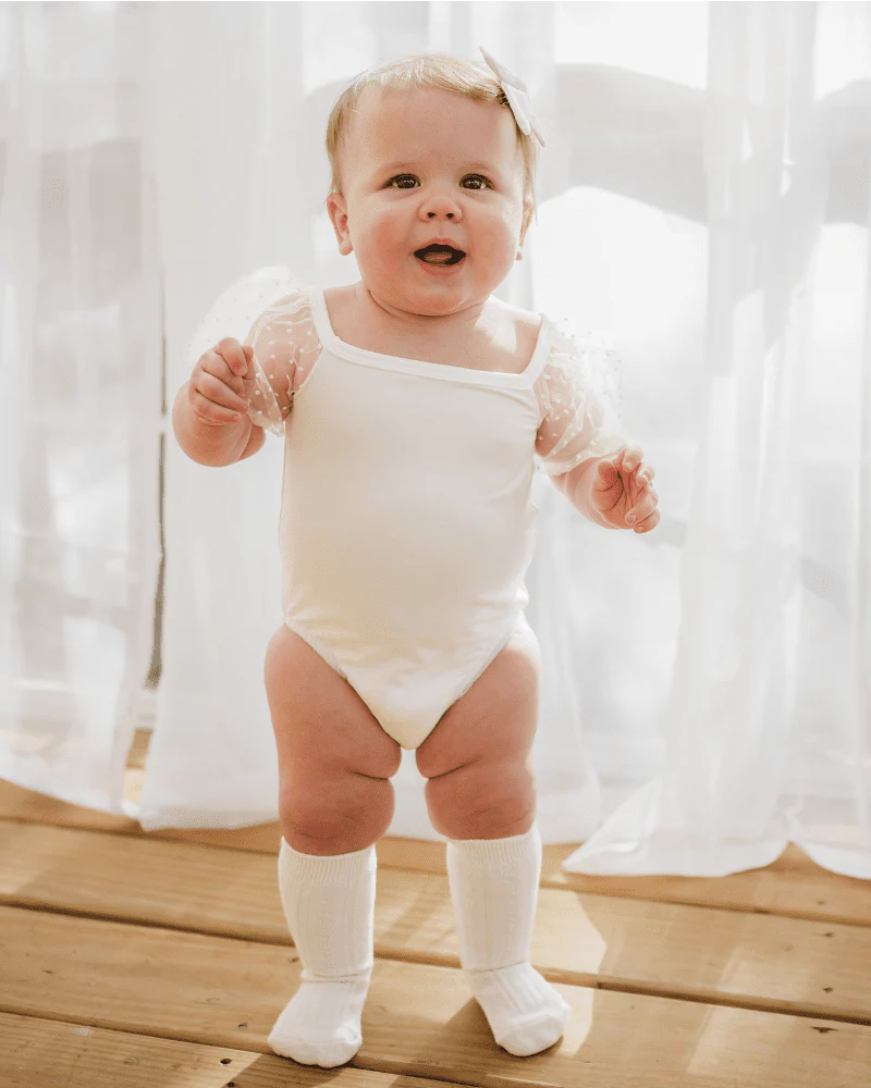 Maisie Puff Shoulder Leotard - White - Image 4