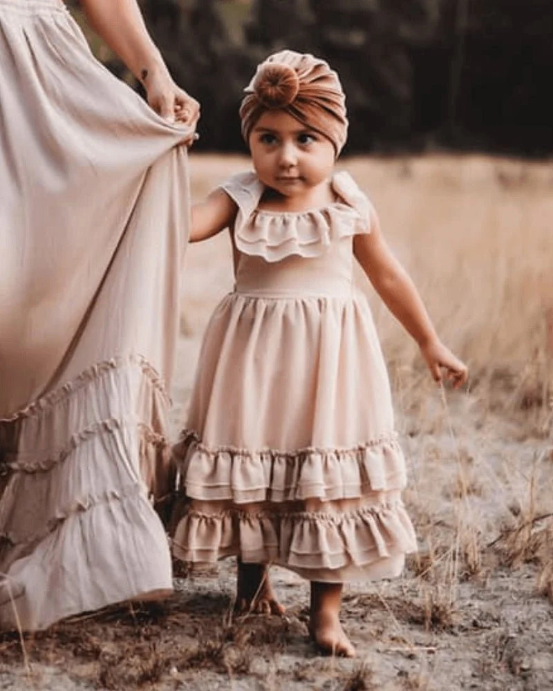 Nellie Ruffle Maxi Dress - Champagne - Image 11