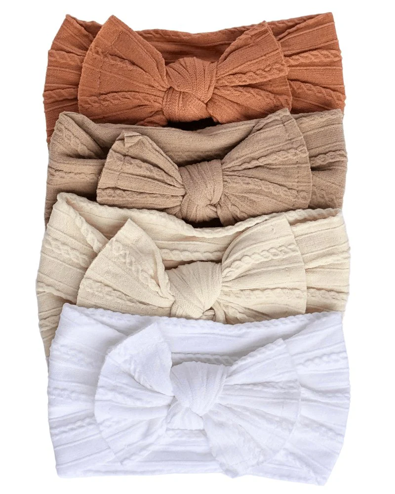 Solid Knit Nylon Headband - White - Image 2